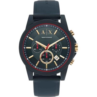 Giorgio Armani Reloj Hombre, Movimiento cronógrafo, 47mm Caja de silicona azul con correa de silicona, Giorgio Armani Reloj Hombre, Movimiento cronógrafo, 47mm Caja de silicona azul con correa de silicona,