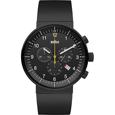 Braun Reloj de pulsera con correa de caucho, color negro Braun Reloj de pulsera con correa de caucho, color negro
