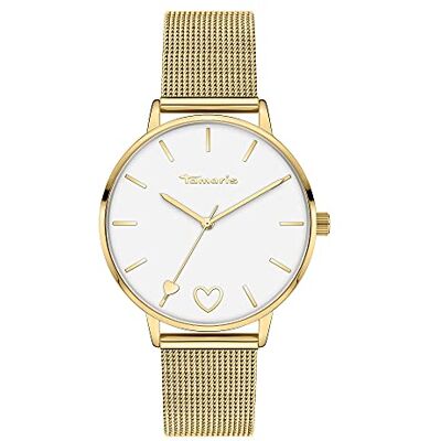 Tamaris Reloj de Mujer con Meshband de Acero Inoxidable y Herz-Detail – Runde schlichte Reloj de Pulsera para Mujer en Plata, Gold, Oro Rosa, Bicolor Idea de Regalo Tamaris Reloj de Mujer con Meshband de Acero Inoxidable y Herz-Detail – Runde schlichte Reloj de Pulsera para Mujer en Plata, Gold, Oro Rosa, Bicolor Idea de Regalo