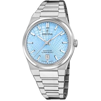 Festina Swiss Made Reloj Hombre Analógico de Acero Inoxidable 316l Plateado Festina Swiss Made Reloj Hombre Analógico de Acero Inoxidable 316l Plateado