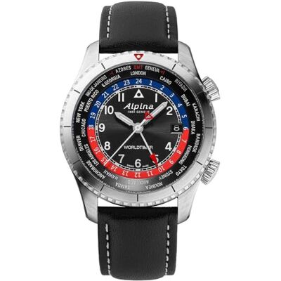 Alpina Analógico Modelo AL-255BRB4S26 Startimer Pilot Worldtimer Mens Watch 41mm 10ATM. Marca Alpina Analógico Modelo AL-255BRB4S26 Startimer Pilot Worldtimer Mens Watch 41mm 10ATM. Marca