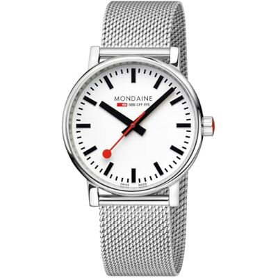 Mondaine Reloj analógico para Hombre con Correa de Acero Inoxidable, Plata, Pulsera Mondaine Reloj analógico para Hombre con Correa de Acero Inoxidable, Plata, Pulsera