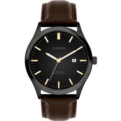 s.Oliver Reloj de Hombre – Redondo – Plata – 42 mm – Reloj de Metal con Movimiento de Cuarzo en Correa de Piel sintética con Hebilla – Reloj analógico – Resistente al Agua 5 ATM – Resistente a los s.Oliver Reloj de Hombre – Redondo – Plata – 42 mm – Reloj de Metal con Movimiento de Cuarzo en Correa de Piel sintética con Hebilla – Reloj analógico – Resistente al Agua 5 ATM – Resistente a los