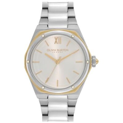 Olivia Burton Reloj con Movimiento de Cuarzo de Tres Manecillas para Mujer Colección Hexa con Correa de Acero Inoxidable Plateada Olivia Burton Reloj con Movimiento de Cuarzo de Tres Manecillas para Mujer Colección Hexa con Correa de Acero Inoxidable Plateada