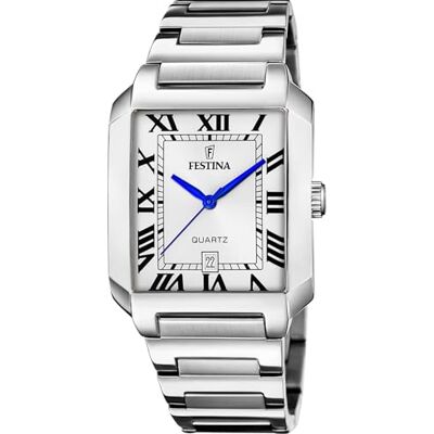 Festina Reloj Hombre Analógico de Acero Inoxidable 316l Plateado Movimiento de Cuarzo Calendario Cristal Mineral de Alta Resistencia Resistente al Agua 5 ATM F20677/1 On The Square Festina Reloj Hombre Analógico de Acero Inoxidable 316l Plateado Movimiento de Cuarzo Calendario Cristal Mineral de Alta Resistencia Resistente al Agua 5 ATM F20677/1 On The Square