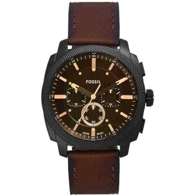 Fossil New Machine Watch for Men, 44mm Quartz Chronograph Movement with Stainless Steel or Leather Strap Fossil New Machine Watch for Men, 44mm Quartz Chronograph Movement with Stainless Steel or Leather Strap