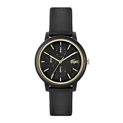 Lacoste Reloj Analógico de Cuarzo Multifunción para Mujer Colección .12.12 Multi con Correa de Silicona Negra Lacoste Reloj Analógico de Cuarzo Multifunción para Mujer Colección .12.12 Multi con Correa de Silicona Negra