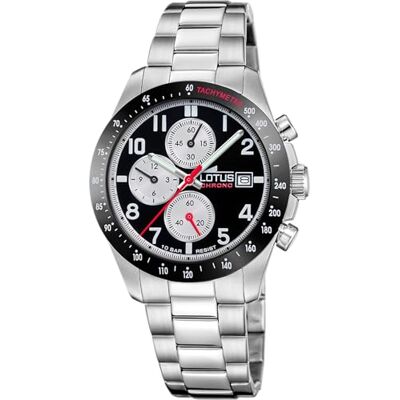 Lotus Reloj Hombre Analógico de Acero Inoxidable 316l Plateado Movimiento de Cuarzo, Cronógrafo, Calendario, Cristal Mineral de Alta Resistencia, Resistente al Agua 10 ATM 18994/4 Chrono Lotus Reloj Hombre Analógico de Acero Inoxidable 316l Plateado Movimiento de Cuarzo, Cronógrafo, Calendario, Cristal Mineral de Alta Resistencia, Resistente al Agua 10 ATM 18994/4 Chrono