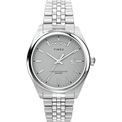 Timex Trend Reloj de 41 cm para Hombre, Acero Inoxidable, Esfera Gris, Caja de Acero Inoxidable TW2V67900 Timex Trend Reloj de 41 cm para Hombre, Acero Inoxidable, Esfera Gris, Caja de Acero Inoxidable TW2V67900