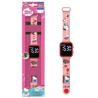 LEXIBOOK , Hello Kitty, Reloj Digital LED con Alarma, Rosa, Reloj LED Hello Kitty con correa ajustable, despertador y pantalla 12/24 h, ideal para muñecas pequeñas. LEXIBOOK , Hello Kitty, Reloj Digital LED con Alarma, Rosa, Reloj LED Hello Kitty con correa ajustable, despertador y pantalla 12/24 h, ideal para muñecas pequeñas.