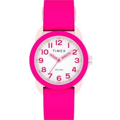 Timex Time Machines Reloj para niño de 30 mm, Esfera Blanca, Caja Rosa, Correa de Silicona Rosa Timex Time Machines Reloj para niño de 30 mm, Esfera Blanca, Caja Rosa, Correa de Silicona Rosa
