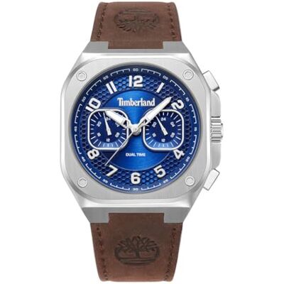 Timberland Northbrdige 45mm Reloj analógico para Hombres Esfera Verde & Correa de Cuero marrón Timberland Northbrdige 45mm Reloj analógico para Hombres Esfera Verde & Correa de Cuero marrón