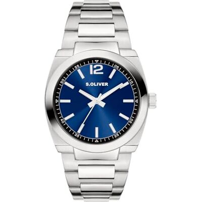 s.Oliver Reloj de Hombre Redondo Plata 39 mm Uhr de Metal con Movimiento de Cuarzo Am Edelstahlband con Klappschließe Reloj de Pulsera analógico 3 ATM Resistente al Agua s.Oliver Reloj de Hombre Redondo Plata 39 mm Uhr de Metal con Movimiento de Cuarzo Am Edelstahlband con Klappschließe Reloj de Pulsera analógico 3 ATM Resistente al Agua