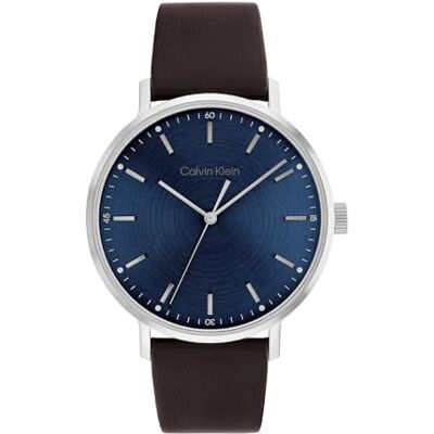 Calvin Reloj Analógico de Cuarzo para Hombre Colección Modern Mesh con Pulsera de Cuero o Acero Inoxidable en Enlace o Malla Calvin Reloj Analógico de Cuarzo para Hombre Colección Modern Mesh con Pulsera de Cuero o Acero Inoxidable en Enlace o Malla