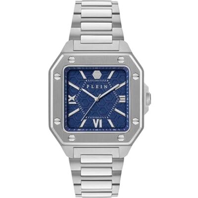 Philipp Plein Plein Edge Reloj de Pulsera analógico para Hombre, Cuarzo, Acero Inoxidable, Azul, Einheitsgröße, Pulsera Philipp Plein Plein Edge Reloj de Pulsera analógico para Hombre, Cuarzo, Acero Inoxidable, Azul, Einheitsgröße, Pulsera