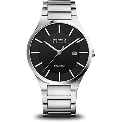 BERING 15239 Reloj Solar para Hombre con Caja de Titanio de 39 mm y Esfera, Brazalete de Titanio con Detalles de Titanio y Resistencia al Agua de 10 ATM BERING 15239 Reloj Solar para Hombre con Caja de Titanio de 39 mm y Esfera, Brazalete de Titanio con Detalles de Titanio y Resistencia al Agua de 10 ATM