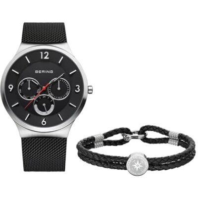 BERING 51640 Reloj radiocontrolado para Hombre con Caja de Acero Inoxidable de 40 mm, Esfera, Correa milanesa, Cristal de Zafiro y Resistencia al Agua de 5 ATM BERING 51640 Reloj radiocontrolado para Hombre con Caja de Acero Inoxidable de 40 mm, Esfera, Correa milanesa, Cristal de Zafiro y Resistencia al Agua de 5 ATM