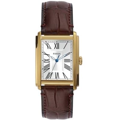 Fossil Reloj Carraway para Hombre, Movimiento de Cuarzo de Tres manecillas con Correa de Piel o Acero Inoxidable, Marrón Oscuro Fossil Reloj Carraway para Hombre, Movimiento de Cuarzo de Tres manecillas con Correa de Piel o Acero Inoxidable, Marrón Oscuro