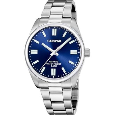 CALYPSO Reloj Hombre Analógico de Acero Inoxidable 316l Plateado CALYPSO Reloj Hombre Analógico de Acero Inoxidable 316l Plateado