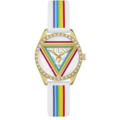 GUESS Joy Reloj de Pulsera analógico para Mujer, 34 mm, Acero Inoxidable, Cuarzo, Correa de Silicona, Colorido, Esfera Colorida, 5 Bar GUESS Joy Reloj de Pulsera analógico para Mujer, 34 mm, Acero Inoxidable, Cuarzo, Correa de Silicona, Colorido, Esfera Colorida, 5 Bar