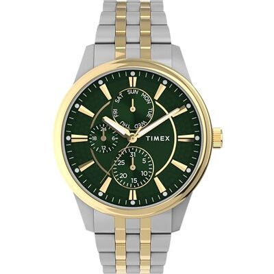 Timex Chicago TW2Y21400 Reloj de Cuarzo para Hombre, Pulsera de Acero Inoxidable de Dos Tonos con Esfera Verde, 45 mm Timex Chicago TW2Y21400 Reloj de Cuarzo para Hombre, Pulsera de Acero Inoxidable de Dos Tonos con Esfera Verde, 45 mm