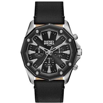 Diesel Stinger Hombre Reloj de 46MM de Acero Inoxidable Tono Plateado, Diesel Stinger Hombre Reloj de 46MM de Acero Inoxidable Tono Plateado,