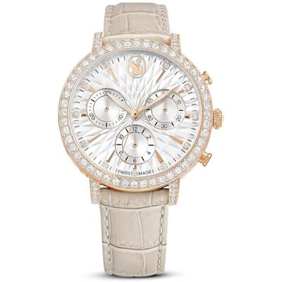 Swarovski Matrix Colección Reloj cronógrafo, Swiss Made, Correa de Piel, Acabado Tono Oro Rosa Swarovski Matrix Colección Reloj cronógrafo, Swiss Made, Correa de Piel, Acabado Tono Oro Rosa