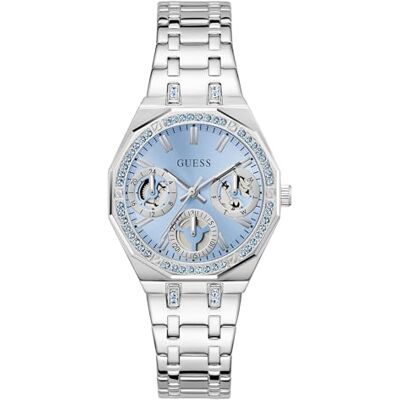 GUESS Quinn Reloj de Pulsera para Mujer (Acero Inoxidable, 36 mm, Correa de Acero Inoxidable, 5 Bares), Color Azul GUESS Quinn Reloj de Pulsera para Mujer (Acero Inoxidable, 36 mm, Correa de Acero Inoxidable, 5 Bares), Color Azul