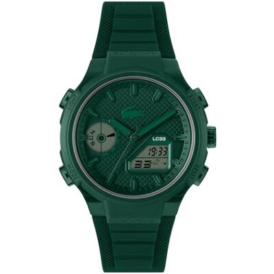 Lacoste Reloj de Cuarzo Multifuncional Analógico-Digital para Hombre Colección LC33 con Correa de Silicona Verde Lacoste Reloj de Cuarzo Multifuncional Analógico-Digital para Hombre Colección LC33 con Correa de Silicona Verde