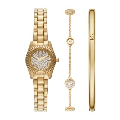 Michael Kors Lexington Dam 19 mm guldtonat rostfritt stål klocka, Michael Kors Lexington Dam 19 mm guldtonat rostfritt stål klocka,