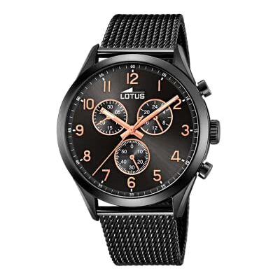 Lotus Reloj Hombre Analógico de Acero Inoxidable 316l Negro Lotus Reloj Hombre Analógico de Acero Inoxidable 316l Negro