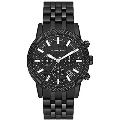 Michael Kors Reloj Quartz Multifunction Hombre 38.00mm con dial Analógico Negro y Correa de Pulsera de Metal Negro Michael Kors Reloj Quartz Multifunction Hombre 38.00mm con dial Analógico Negro y Correa de Pulsera de Metal Negro