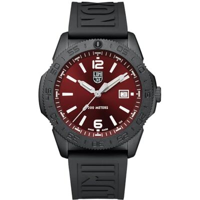 Luminox Pacific Diver Reloj de Buceo para Hombre, 44 mm, Acero Inoxidable, Cuarzo, analógico, 20 Bar, Correa de Caucho Negro, Esfera roja, Fecha, manecillas Luminosas Luminox Pacific Diver Reloj de Buceo para Hombre, 44 mm, Acero Inoxidable, Cuarzo, analógico, 20 Bar, Correa de Caucho Negro, Esfera roja, Fecha, manecillas Luminosas
