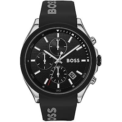 Boss Reloj Cronógrafo de Cuarzo para Hombre 44 mm Colección VELOCITY con Correa de Silicona, Función de Fecha, 3 Subesferas, Resistencia al Agua 5ATM Boss Reloj Cronógrafo de Cuarzo para Hombre 44 mm Colección VELOCITY con Correa de Silicona, Función de Fecha, 3 Subesferas, Resistencia al Agua 5ATM