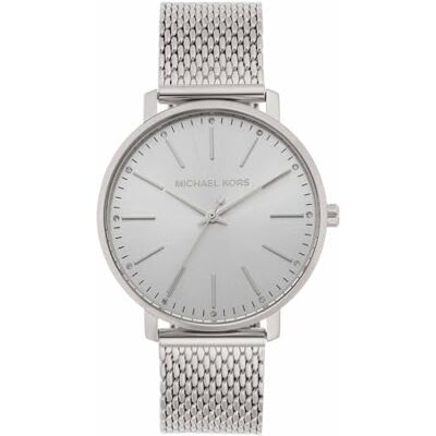 Michael Kors Reloj analógico Pyper de Cuarzo con Malla de Correa de Acero Inoxidable en Tono Plateado para Mujer Michael Kors Reloj analógico Pyper de Cuarzo con Malla de Correa de Acero Inoxidable en Tono Plateado para Mujer