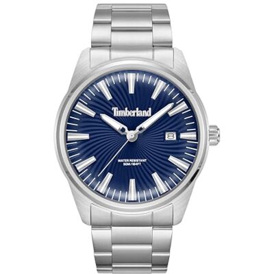 Timberland Birch Road Esfera Azul Brazalete de Acero Inoxidable Reloj analógico para Hombres, 45mm Timberland Birch Road Esfera Azul Brazalete de Acero Inoxidable Reloj analógico para Hombres, 45mm