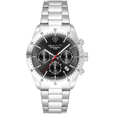 GANT Greenfield Reloj cronógrafo para Hombre, Acero Inoxidable, 41 mm, Cuarzo, 10 ATM GANT Greenfield Reloj cronógrafo para Hombre, Acero Inoxidable, 41 mm, Cuarzo, 10 ATM