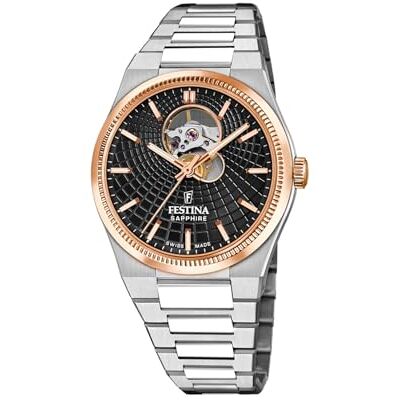 Festina Swiss Made Reloj Automático Hombre de Acero Inoxidable 316l Plateado, Reloj Analógico Hombre, Cristal Zafiro de Alta Resistencia, Resistente al Agua 10 ATM Automatic Festina Swiss Made Reloj Automático Hombre de Acero Inoxidable 316l Plateado, Reloj Analógico Hombre, Cristal Zafiro de Alta Resistencia, Resistente al Agua 10 ATM Automatic