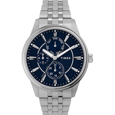 Timex Chicago TW2Y21500 Reloj de Cuarzo para Hombre, Pulsera de Acero Inoxidable con Esfera Azul y Caja Plateada, 45 mm Timex Chicago TW2Y21500 Reloj de Cuarzo para Hombre, Pulsera de Acero Inoxidable con Esfera Azul y Caja Plateada, 45 mm