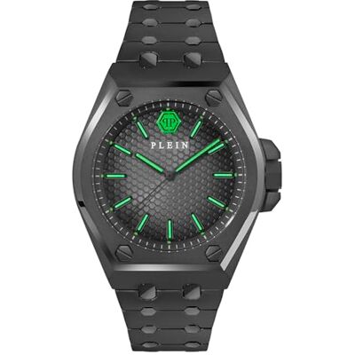 Philipp Plein Plein Extreme Gent Reloj analógico de Cuarzo para Hombre (Acero Inoxidable), Negro, Correa Philipp Plein Plein Extreme Gent Reloj analógico de Cuarzo para Hombre (Acero Inoxidable), Negro, Correa