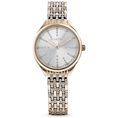 Swarovski Reloj Attract, Brazalete de metal, Blanco, PVD tono oro Swarovski Reloj Attract, Brazalete de metal, Blanco, PVD tono oro