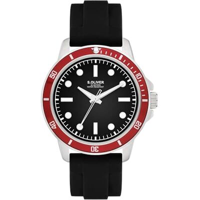 s.Oliver Reloj de Hombre – Redondo – Plata – 42 mm – Reloj de Metal con Movimiento de Cuarzo en la Correa de Silicona con Hebilla – Reloj analógico – Resistente al Agua 5 ATM – Resistente a los s.Oliver Reloj de Hombre – Redondo – Plata – 42 mm – Reloj de Metal con Movimiento de Cuarzo en la Correa de Silicona con Hebilla – Reloj analógico – Resistente al Agua 5 ATM – Resistente a los