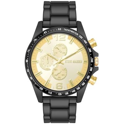 Steve Madden Reloj para Hombre con Pulsera, Champán/Negro Steve Madden Reloj para Hombre con Pulsera, Champán/Negro