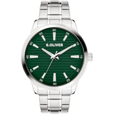 s.Oliver Reloj de hombre – Redondo – Plata – 44 mm – Reloj de metal con movimiento de cuarzo en la correa de acero inoxidable con cierre desplegable – Reloj analógico – Resistente a los arañazos 5 ATM s.Oliver Reloj de hombre – Redondo – Plata – 44 mm – Reloj de metal con movimiento de cuarzo en la correa de acero inoxidable con cierre desplegable – Reloj analógico – Resistente a los arañazos 5 ATM