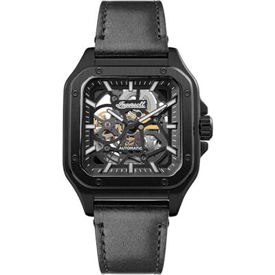 Ingersoll El Ollie Reloj automático para Hombre de 45 mm con Esfera Negra y Correa de Cuero Negra Ingersoll El Ollie Reloj automático para Hombre de 45 mm con Esfera Negra y Correa de Cuero Negra