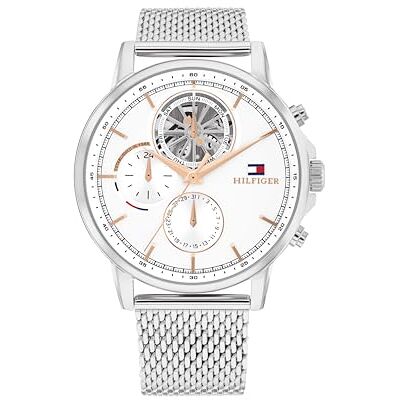 Tommy Hilfiger Reloj Analógico de Cuarzo Multifunción para Hombre con Subesfera Esqueleto y Correa de Acero Inoxidable o de Cuero Tommy Hilfiger Reloj Analógico de Cuarzo Multifunción para Hombre con Subesfera Esqueleto y Correa de Acero Inoxidable o de Cuero
