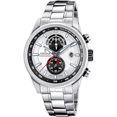 Festina Reloj Hombre Analógico de Acero Inoxidable 316l Plateado Movimiento de Cuarzo Cronógrafo Calendario Cristal Mineral Resistente Resistente al Agua 10 ATM F20694/1 Timeless Chronograph Festina Reloj Hombre Analógico de Acero Inoxidable 316l Plateado Movimiento de Cuarzo Cronógrafo Calendario Cristal Mineral Resistente Resistente al Agua 10 ATM F20694/1 Timeless Chronograph
