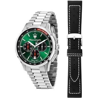 Maserati Reloj Hombre, Cronógrafo, Analógico, 42 mm, Colección SORPASSO, Special Pack Maserati Reloj Hombre, Cronógrafo, Analógico, 42 mm, Colección SORPASSO, Special Pack