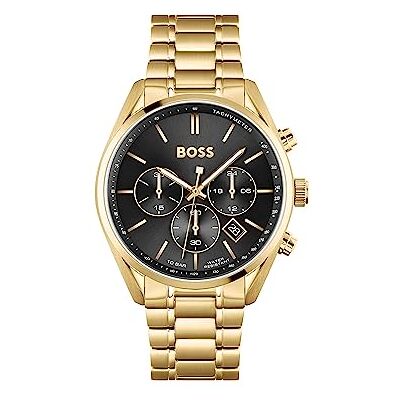 Boss Reloj Cronógrafo de Cuarzo para Hombre 44mm Colección Champion con Pulsera de Acero Inoxidable o de Cuero, Función de Fecha, 3 Subdiales, Resistencia al Agua 10ATM Boss Reloj Cronógrafo de Cuarzo para Hombre 44mm Colección Champion con Pulsera de Acero Inoxidable o de Cuero, Función de Fecha, 3 Subdiales, Resistencia al Agua 10ATM