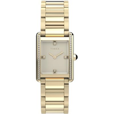 Timex Trend Reloj para Mujer, Pulsera de Acero Inoxidable Dorada, Esfera Crema, Caja Dorada, 24 mm, Timex Trend Reloj para Mujer, Pulsera de Acero Inoxidable Dorada, Esfera Crema, Caja Dorada, 24 mm,